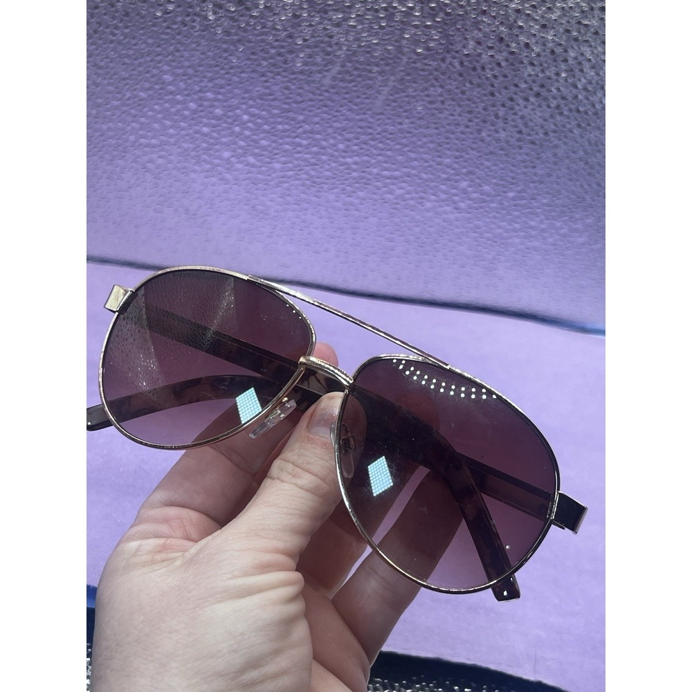 Foster Grant Designer Aviator Sunglasses Rose Metal Frame Pink Gradient Lenses - Picture 10 of 10